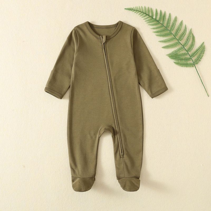 Ropa para niños Ropa de bebé Mono para gatear con cremallera de un pie de largo para bebés recién nacidos Ropa para gatear_voghion.com