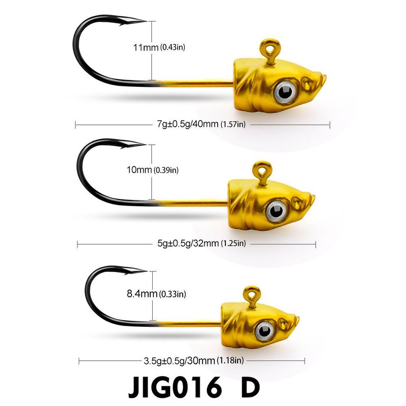 Señuelo de cabeza de plomo anti-enganche de 3,5 g, 5 g y 7 g con anzuelo blando_voghion.com