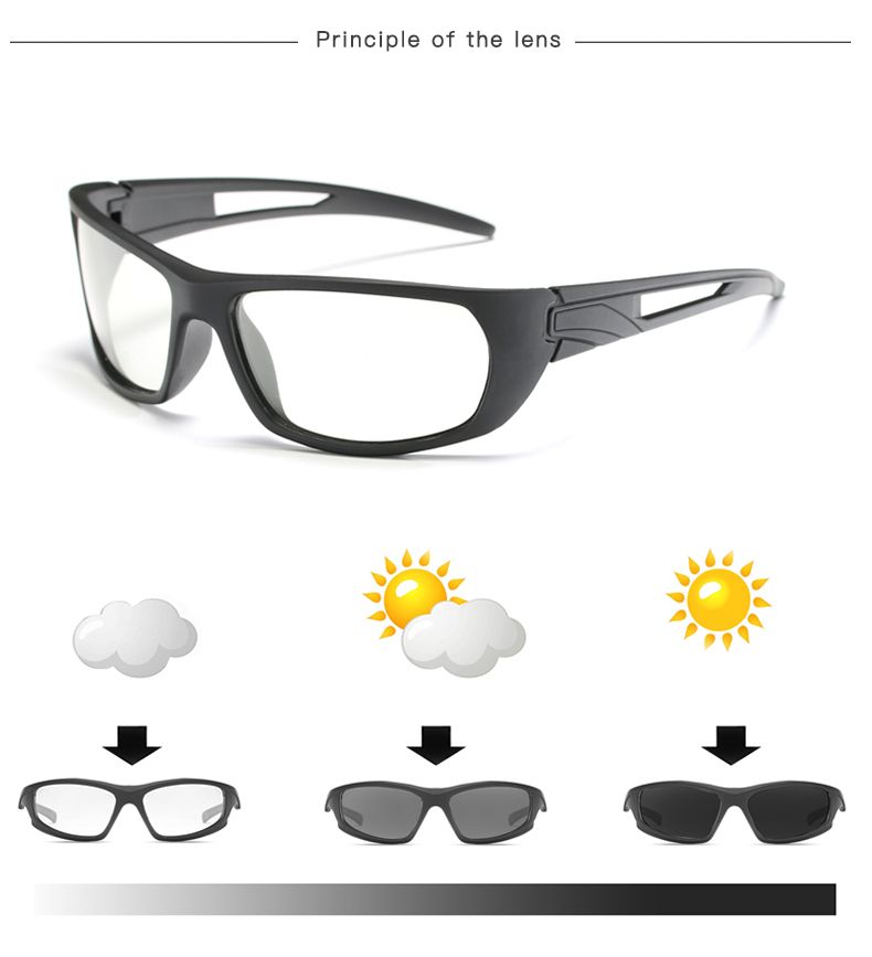 Gafas de sol fotocromáticas polarizadas HOOLDW de moda para hombre, para deportes al aire libre, gafas de sol camaleónicas, gafas de conducción, gafas que cambian de color_voghion.com