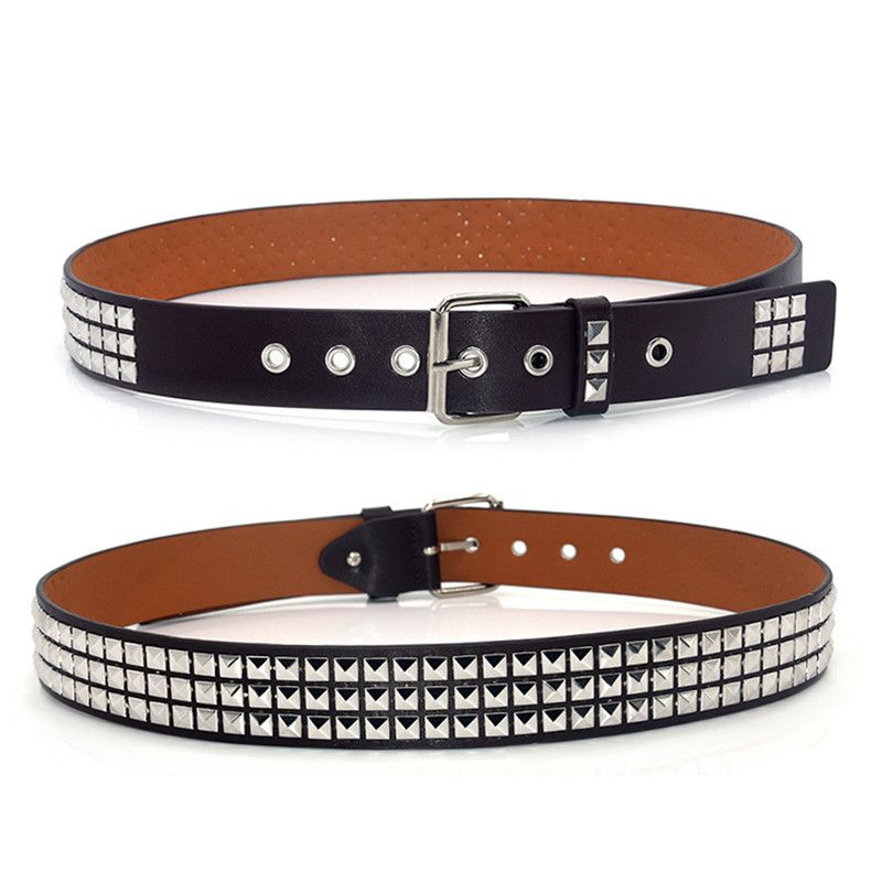 HOT GAOKE Pyramid Fahion Rivet Men&Women' Studded Belt Punk Rock With Pin Buckle Hardware Jean Deigner Female Wait_voghion.com
