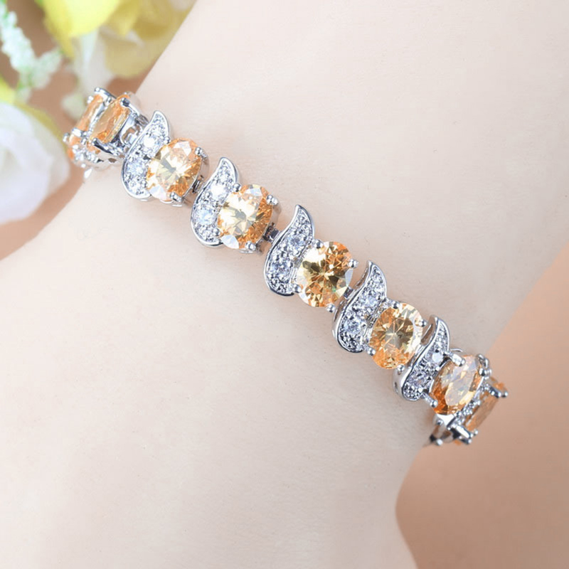 Yamaler Damenarmband Leaf Charm Elegant Klassesch Verstellbar Blo Strass Embedded Damenarmband Moudeschmuck_voghion.com