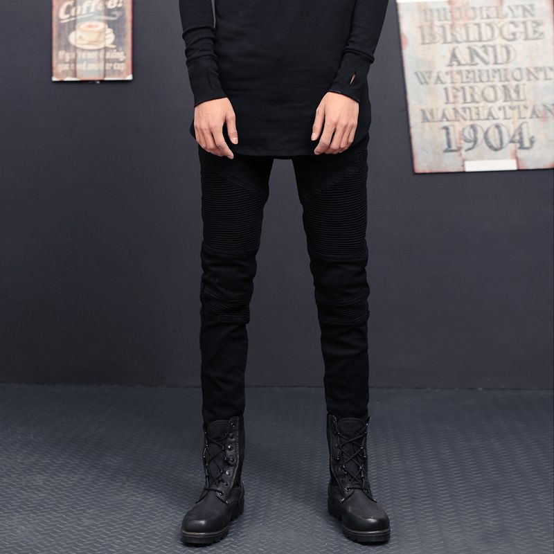 Premium Products Men's Jeans With Personalized Trendy Folds, Slim Fit And Elastic Fit, Men's Fashionable Pants_voghion.com