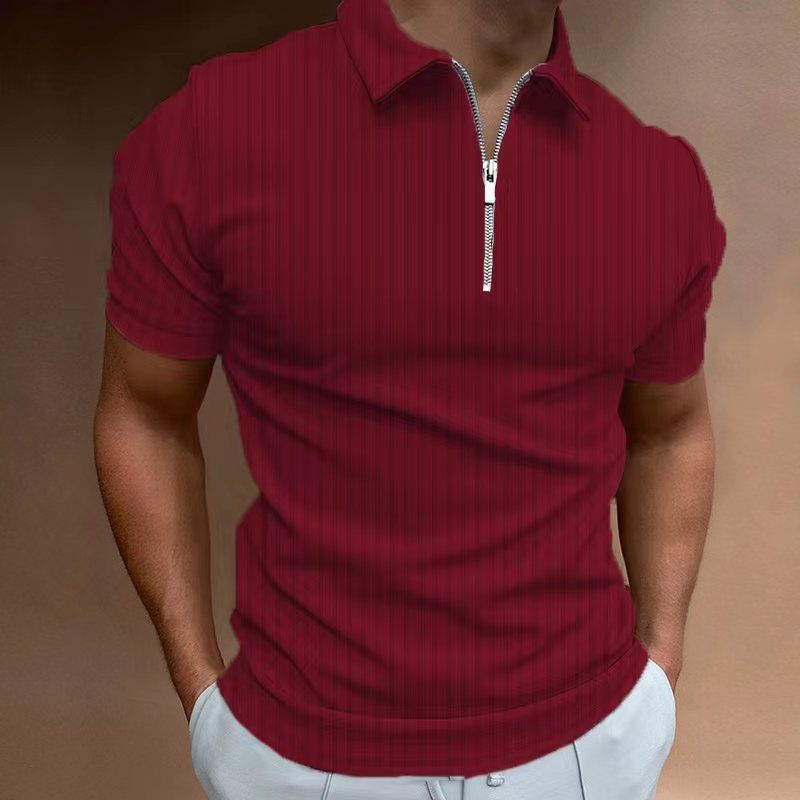 2025d 2025 Spring/Summer New Polo Shirt With Zipper And Striped Pattern For Men_voghion.com