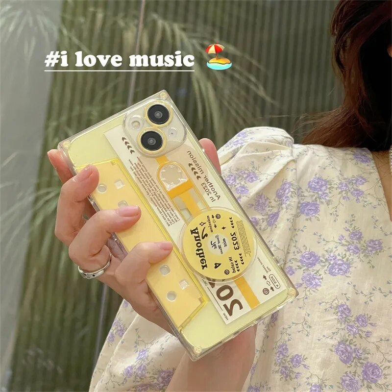 Creativo Retro Rotante CD Cassa Del Telefono Per iphone 14 13 11 12 Pro Max Y2k Hot Divertente Lettera Copertina Morbida Piazza Ragazza Rosa_voghion.com