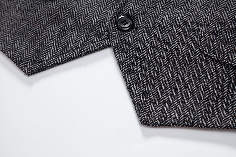 Men's Lapel Herringbone Tweed Suit Vest Retro Vest Vest_voghion.com
