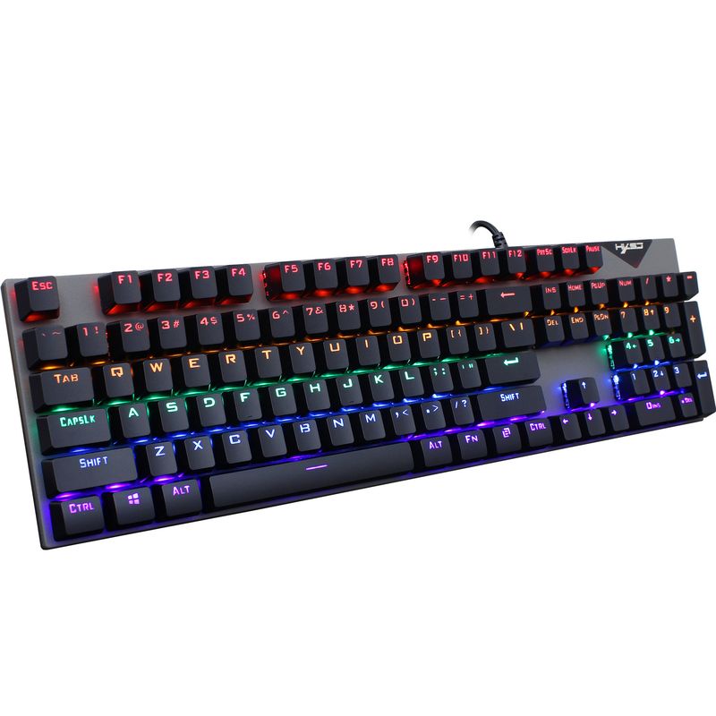 Arabic Language Mechanical 104 Keys Blue Switch 20+ Lighting Colorful Keyboard_voghion.com