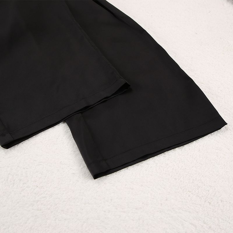 Kvinne Natttøy Hjemmeklær for kvinner Langermede dresser Silkeskjorte tynne bukser Todelt pyjamas for kvinner_voghion.com