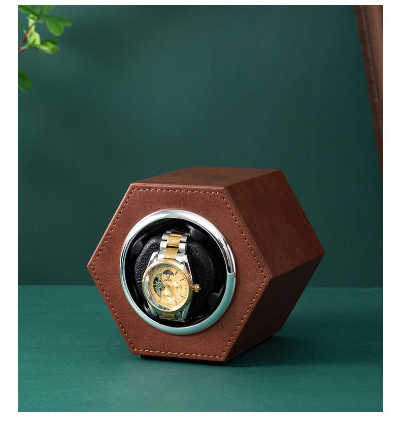 Mini caixa de relógio hexagonal de cabeça única, caixa de motor com duas velocidades ajustável, agitador de relógio_voghion.com