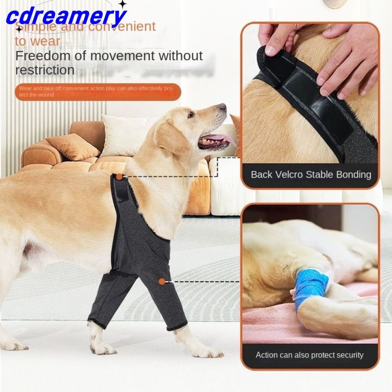 Adjustable Dog Leg Support Sleeve Breathable Elastic Dog Knee Pads Dirt-proof Soft Dog Injury Recover Legs Pad For Dog Front Leg_voghion.com