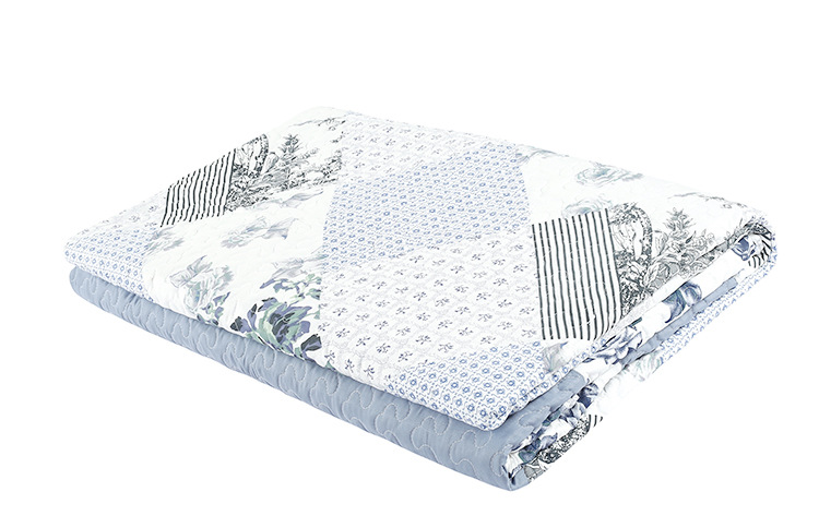 Printed Quilted Bedding Set - 3-Piece Washed Flannel Duvet Cover With Cotton Filling (Soft & Cozy, Breathable & Warm)_voghion.com