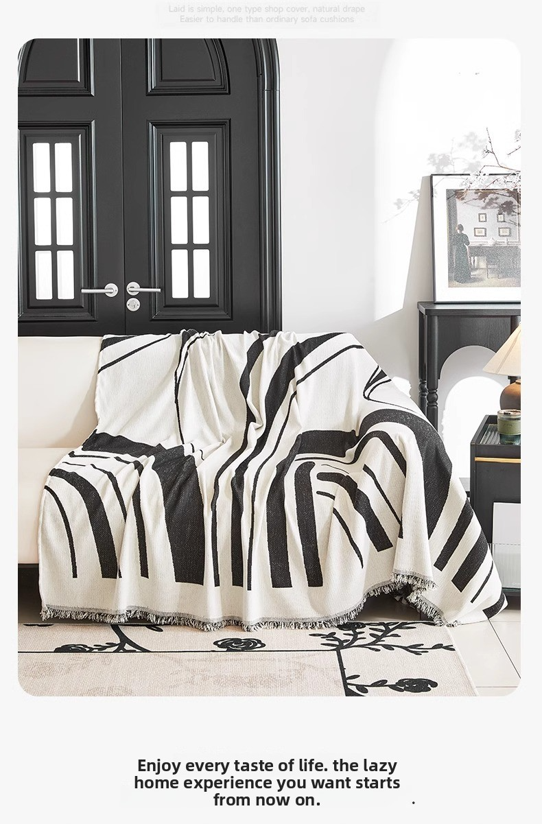 Abstract Geometric Chenille Sofa Cover - Modern Thickened Slipcover (Non-Slip Full Coverage Premium Textured Fabric)_voghion.com