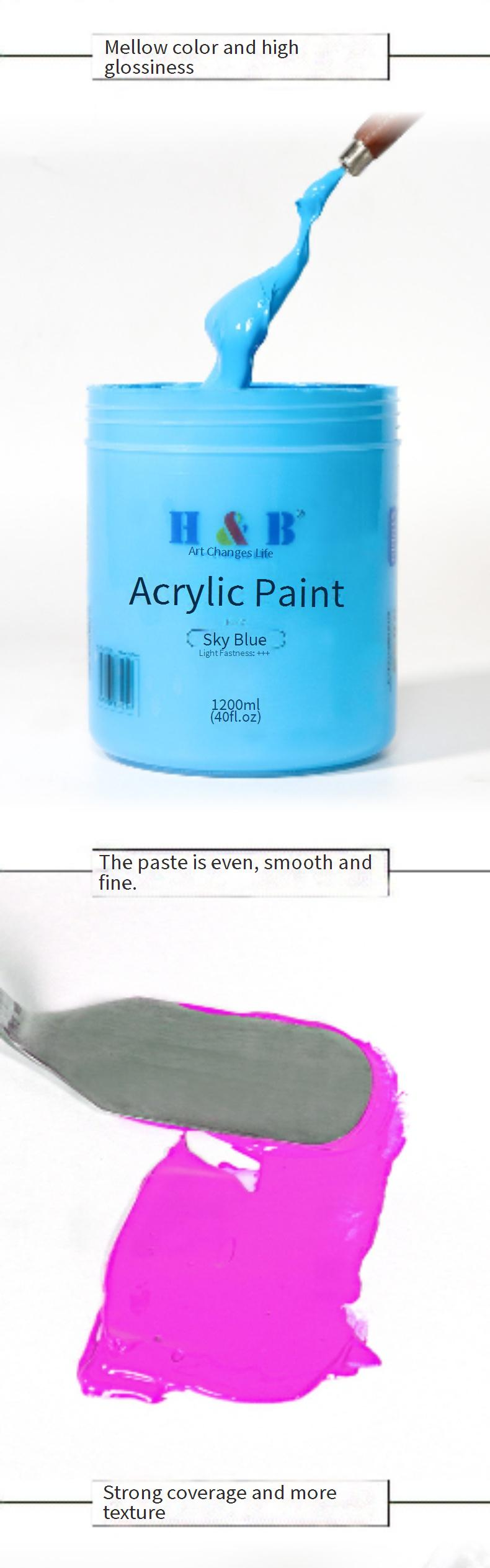 Professional 1200ml Acrylic Paint Set For Artists - Vibrant Colors, Non-Toxic, Fast-Drying - Ideal For Canvas, Wall Art, DIY Crafts_voghion.com