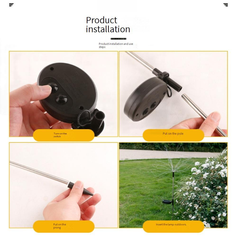 Oświetlenie solarne fajerwerków, dekoracja ogrodu, wodoodporne girlandy świetlne LED do patio, ogrodu i oświetlenia krajobrazu (ciepła biel/wielokolorowe)_voghion.com