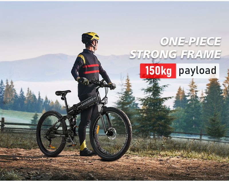 SAMEBIKE Faltbares Elektrofahrrad für Erwachsene, 26-Zoll-Reifen-Elektrofahrrad, 48 V 12,5 Ah-Akku, 750 W-Motor, vollgefedertes Mountain-E-Bike_voghion.com
