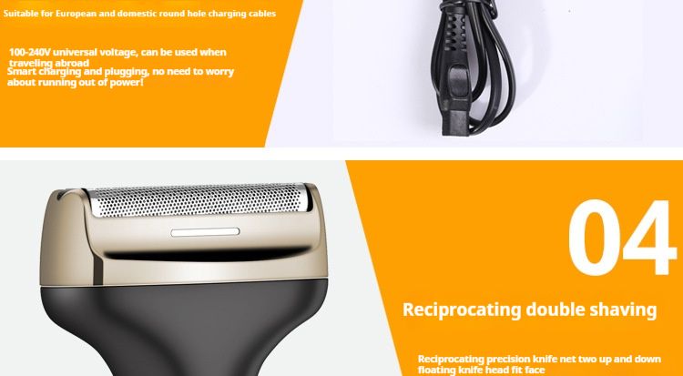 Kit per la cura della pelle 4 in 1 ricaricabile tramite USB: rasoio elettrico, rifinitore per peli del naso, rifinitore per barba e basette, impermeabile e adatto ai viaggi_voghion.com