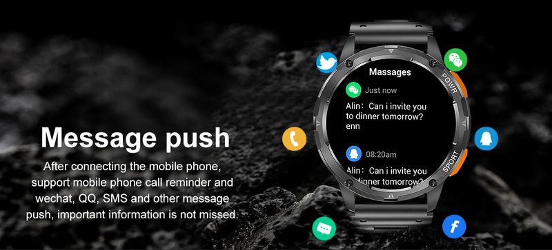 Smart Watch für Android IOS Bluetooth-Anruf 1,43 Zoll HD AMLOED-Bildschirm Herzfrequenz 400 mAh großer Akku Männer Frauen Outdoor-Sport-Smartwatches_voghion.com