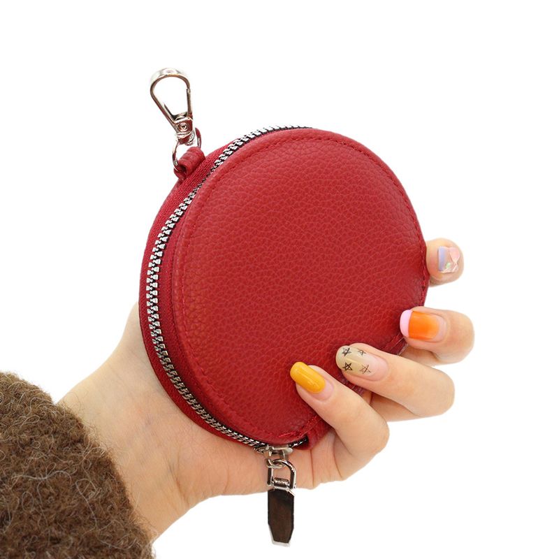 Nw Koran And Japans Styl Frsh Womn's Zippr Coin Purs Lych Txtur Portabl Mini Round Earphon Bag Ky_voghion.com