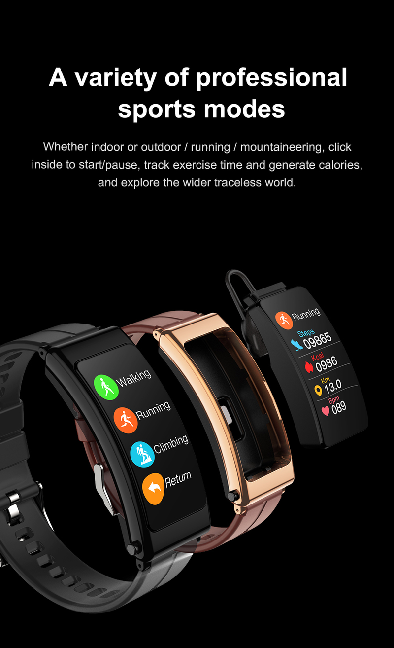 Smartwatch touch screen K13 con auricolari wireless, braccialetto intelligente 2 in 1_voghion.com