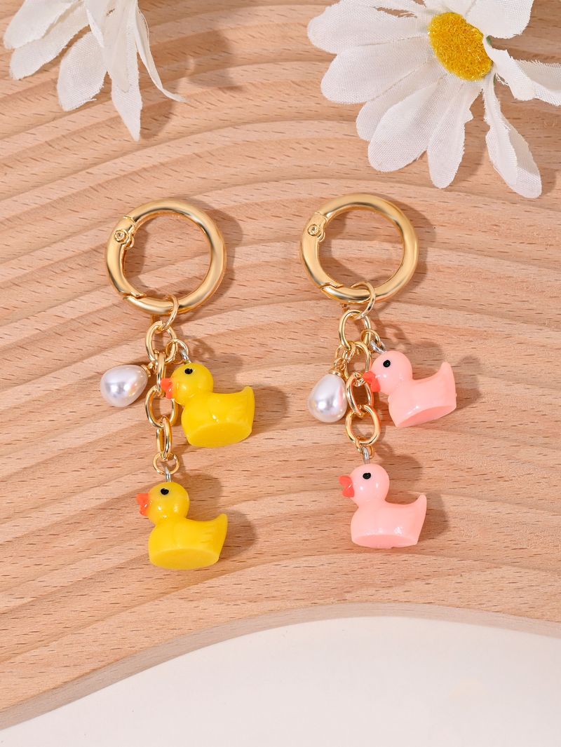Wassertropfen Perle Kleine Ente Schlüsselanhänger Cartoon Tier Tasche Kopfhörer Fall Telefon Kleiner Anhänger_voghion.com