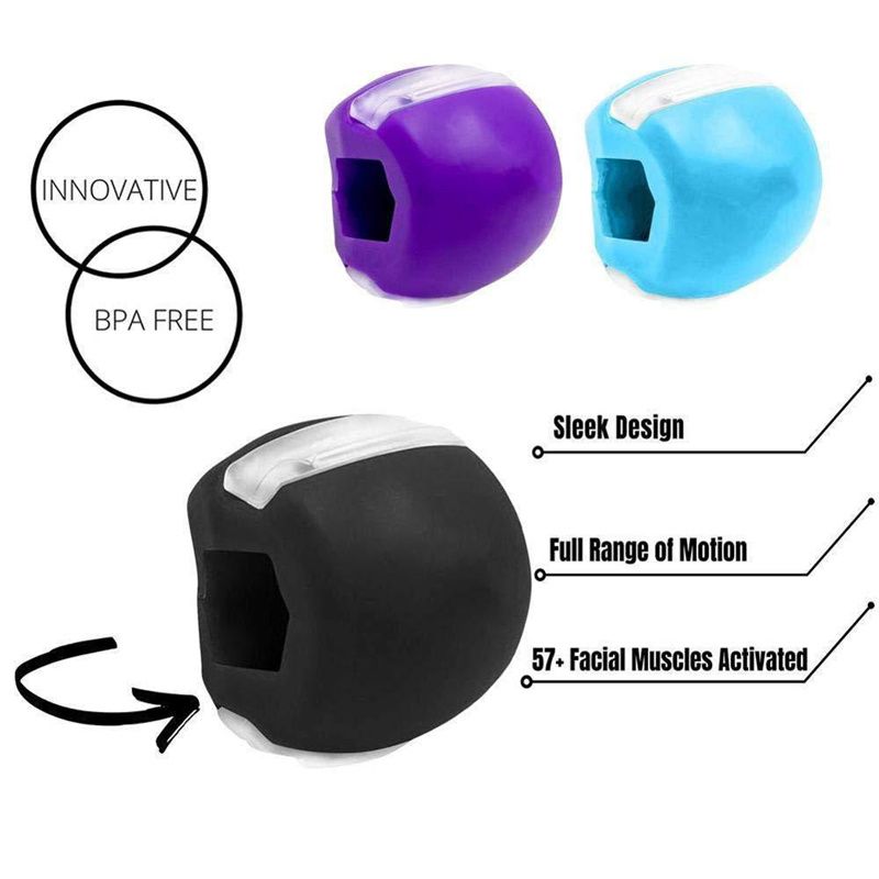 Ballon d'exercice de la mâchoire en gel de silice de qualité alimentaire, ballon d'entraînement musculaire, ballon de fitness, tonification du cou et du visage, entraînement des muscles de la mâchoire, lifting du visage_voghion.com