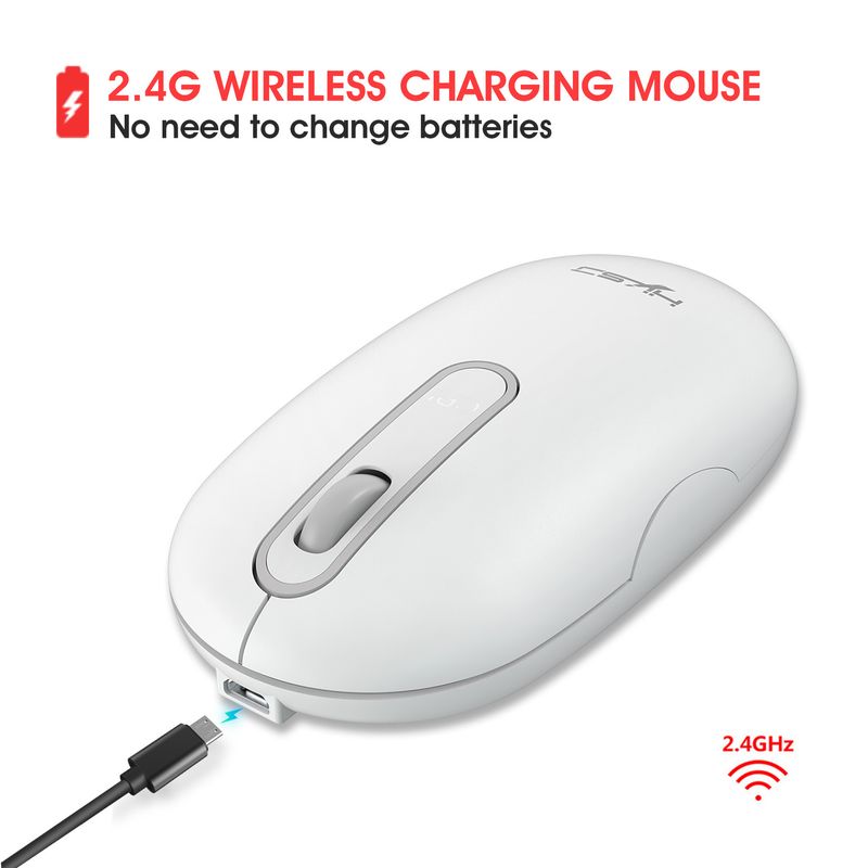 T15 2,4G wiederaufladbare kabellose Maus mit leisem Design, 500 mAh, geeignet für Bürospiele_voghion.com