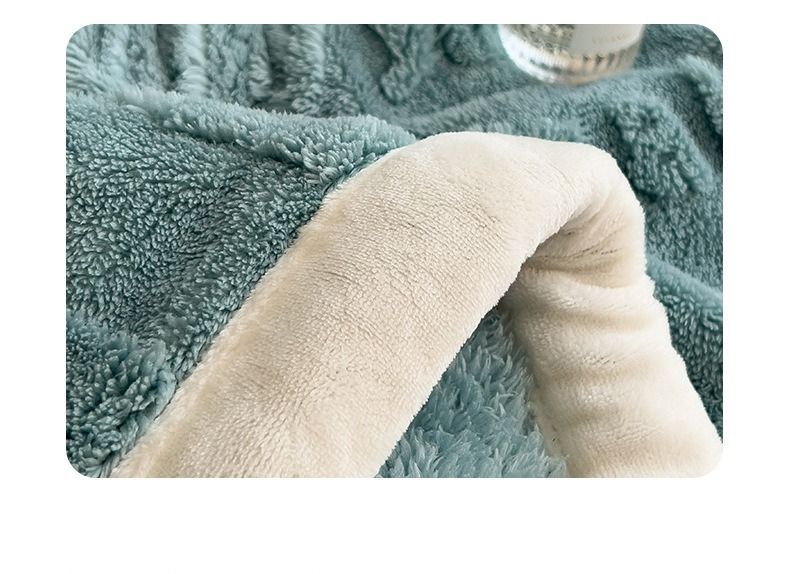 Light Luxury Rabbit Plush Blanket Thickened Warm Comfortable Cotton Velvet Blanket Siesta Air Conditioner Blanket Leisure Sofa Letter Cross-border_voghion.com