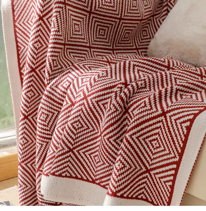 Striped Knitted Blanket Sofa Blanket Air Conditioning Blanket Bed Blanket Office Blanket_voghion.com