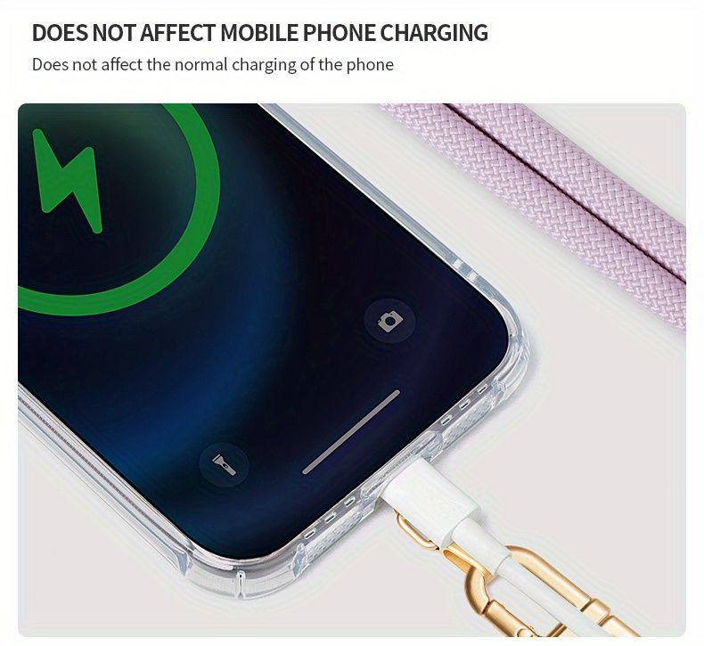 Alça transversal ajustável de 63 polegadas para celular - Alça de pulso antirroubo durável para compras e viagens - Disponível em várias cores_voghion.com