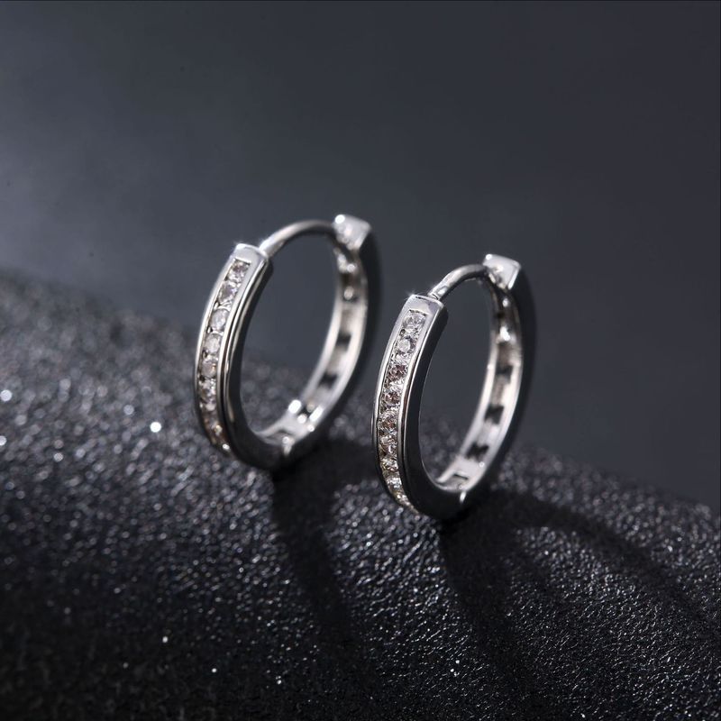 men's jewelry single row ear buckle zircon earrings large, medium and small all-match earrings in stock supply jewelry_voghion.com