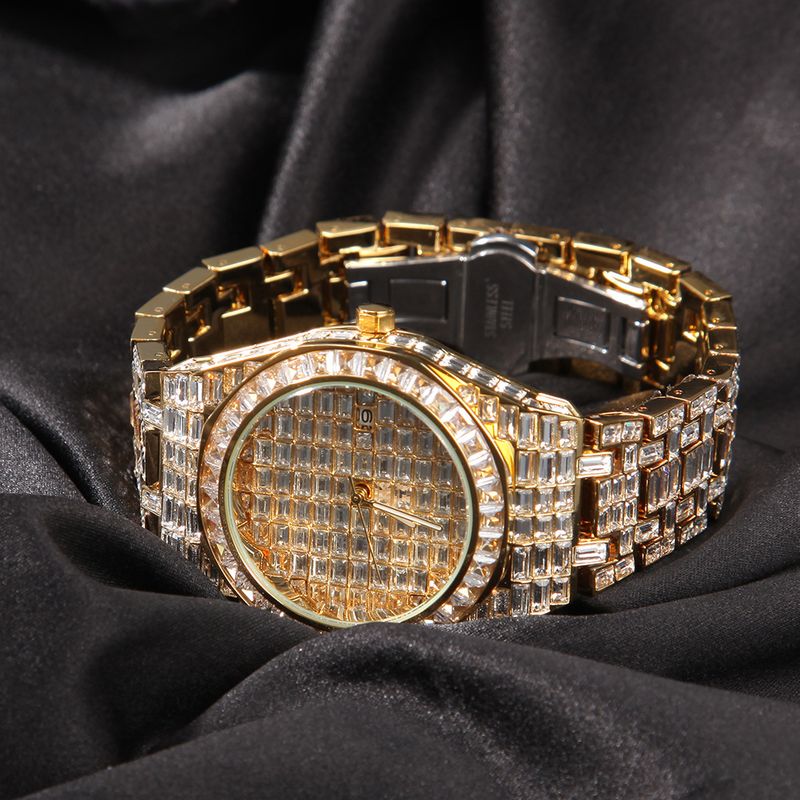 Orologio Hip-Hop da uomo UrbanEdge - Cassa in lega con diamanti e quadrante rotondo sportivo_voghion.com