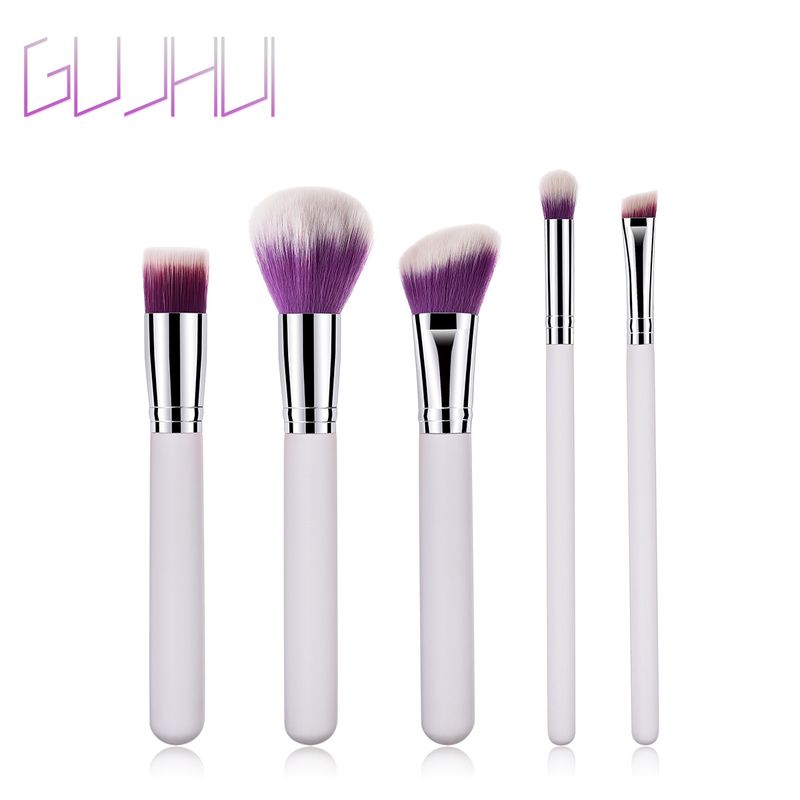 Pennelli per trucco da 5 pezzi, strumenti di bellezza, manico in legno Yuncai, tubo per la bocca, capelli in nylon GUJHUI_voghion.com
