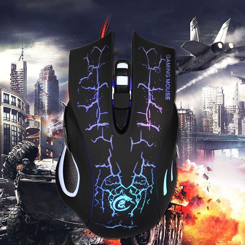 Souris filaire A888 à six touches et sept couleurs lumineuses pour jeu de bureau unisexe_voghion.com