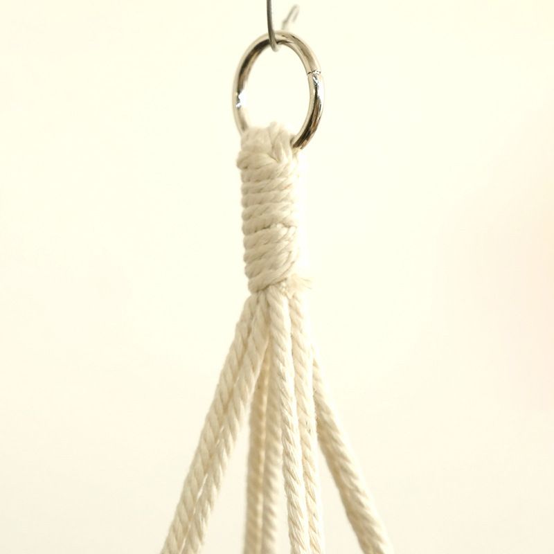 Bohemian handmade cotton rope woven rack square multi-layer wood board home home flower pot pendant storage_voghion.com