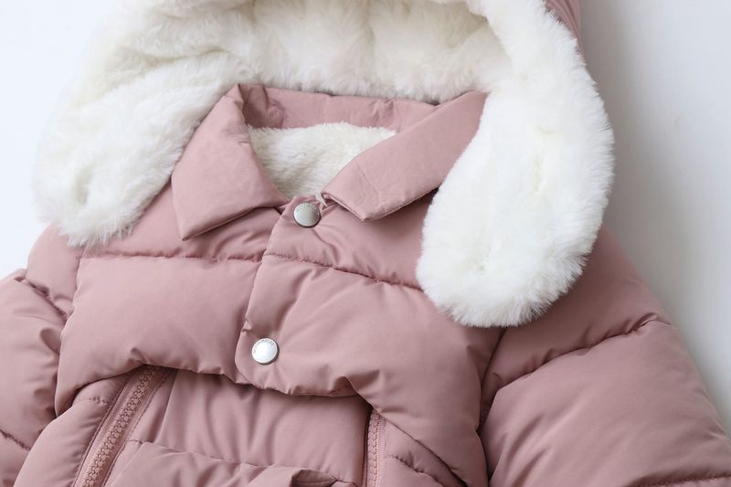 Pelele de invierno premium con capucha para bebé Mother & Kids: mono grueso acolchado de algodón para bebés y niños pequeños (66-90 cm), unisex, manga larga, con cremallera_voghion.com