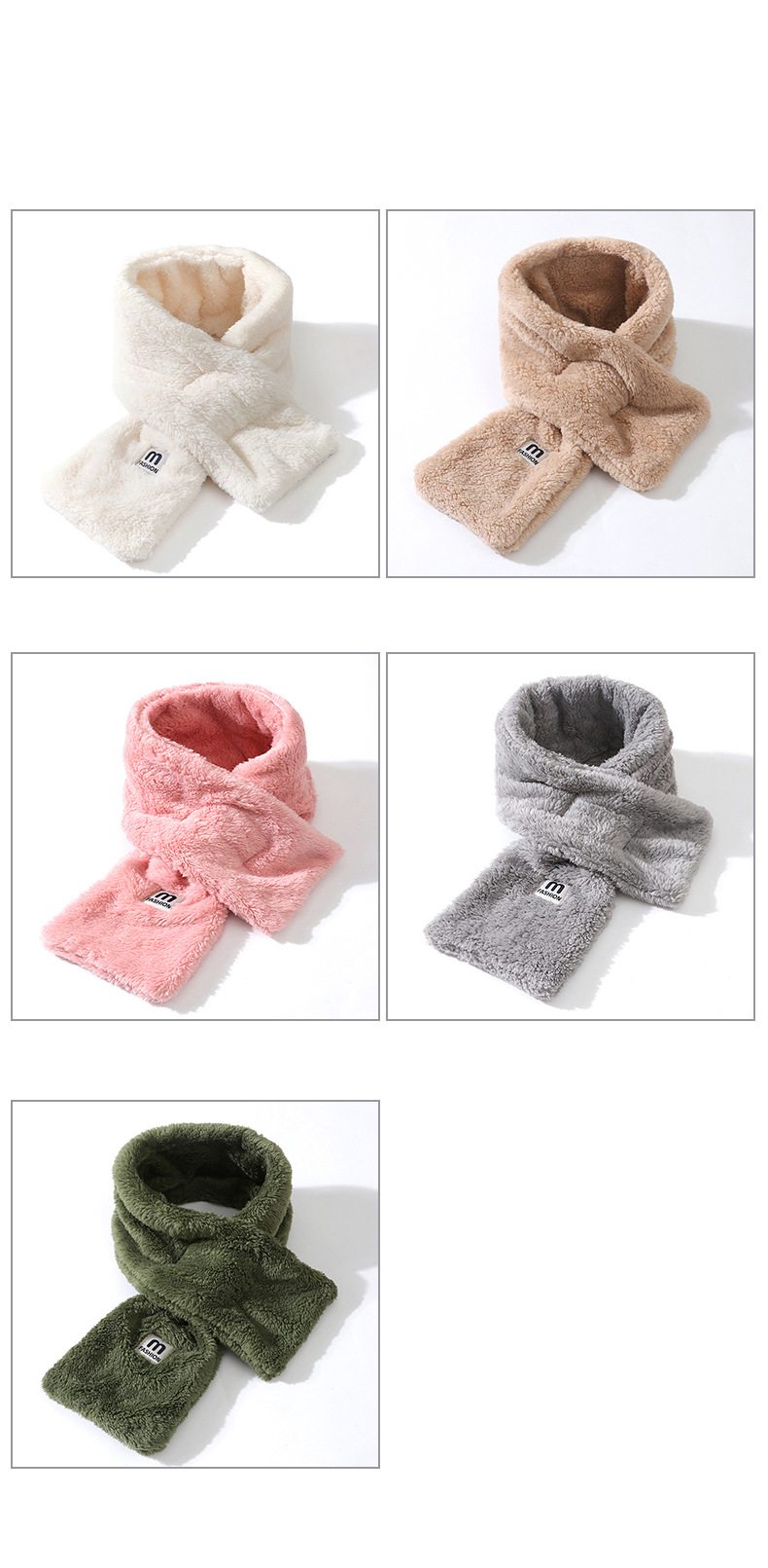 Herbst und Winter verdickter warmer Kinderschal, flauschiger Schal mit Halsbedeckung_voghion.com