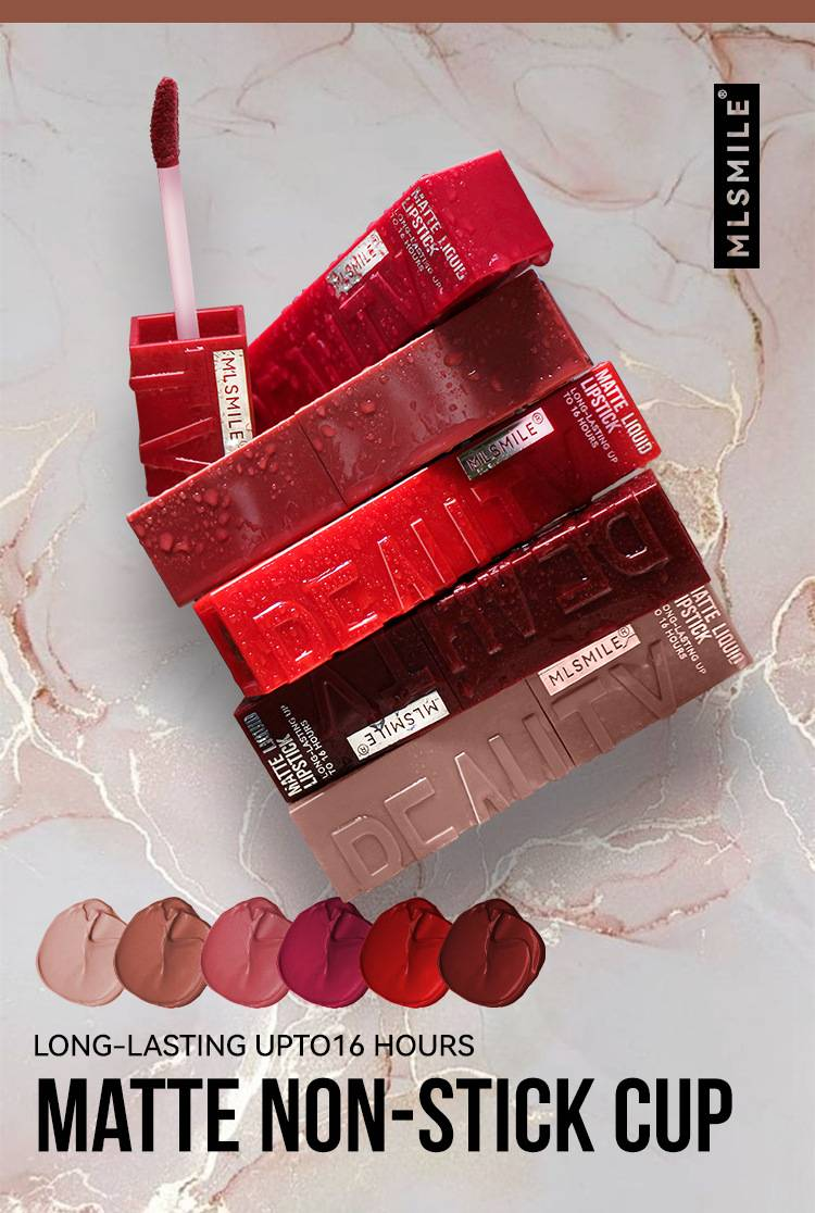Antihaft-Becher, mattes Lippenglasur, Lipgloss, der nicht leicht verblasst, flüssiger, langanhaltender Lippenstift, Make-up-Explosion_voghion.com