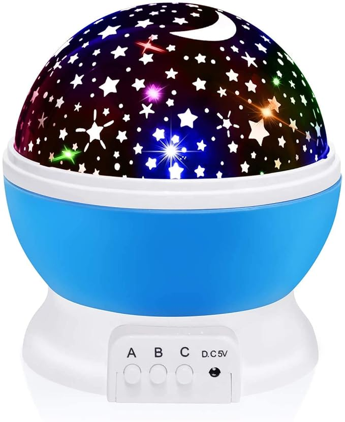 360° Rotating Moon Star Projector Table Lamp 12 Color Changing Light Modes USB Suitable for Bedroom Party Decorations and Gifts_voghion.com