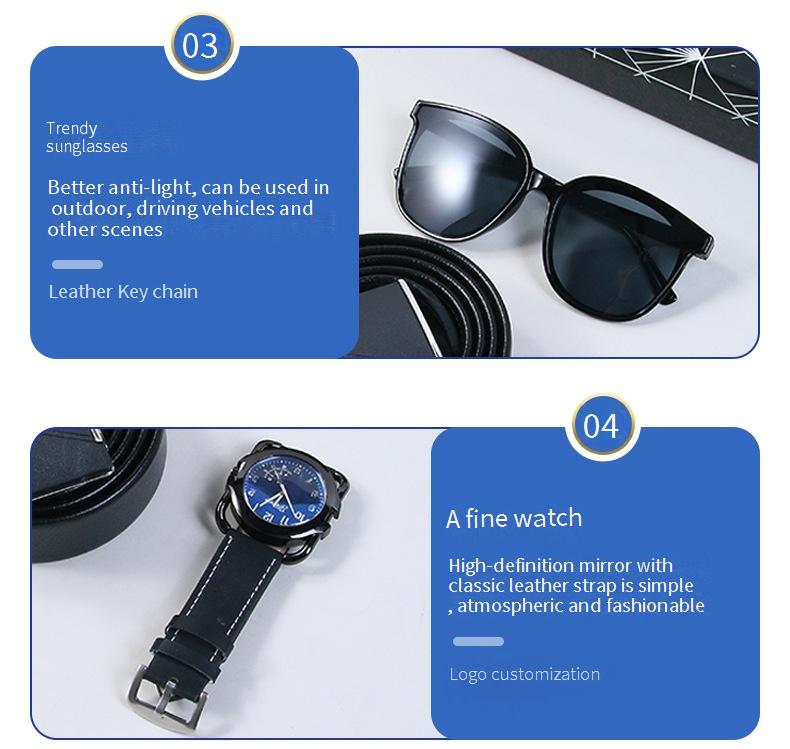 Herrenuhren Herren Haarschneider Sonnenbrille Uhr Mitarbeiter Maifeiertag Aktivität Geschenk Business Souvenir Valentinstag Set_voghion.com