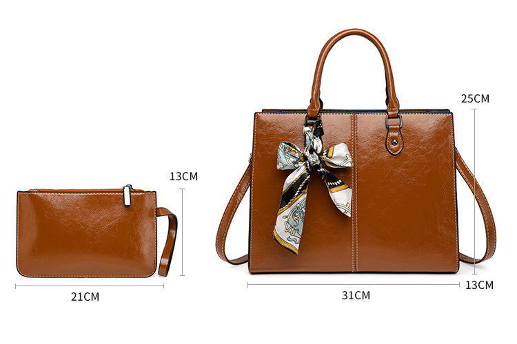Damentaschen Mehrteilige Tasche Damen New Wax Damentasche Hand Held Schulter Crossbody Mutter und Kind Tasche_voghion.com
