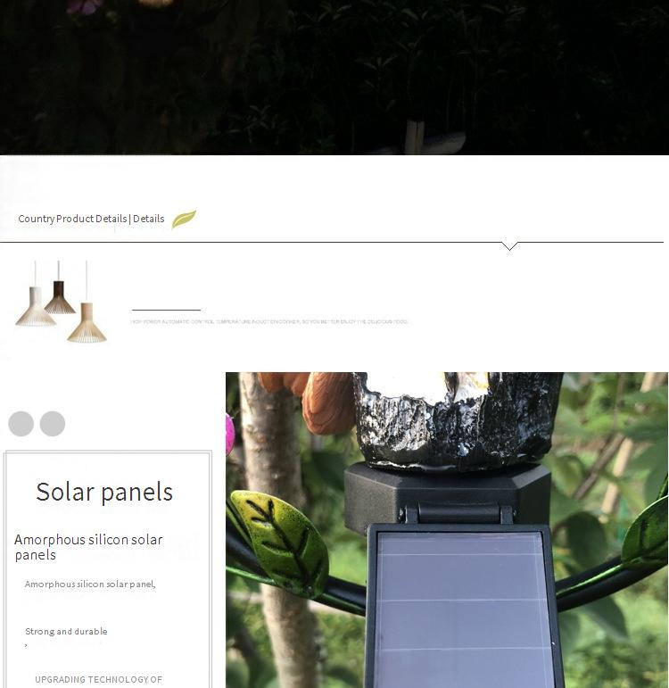 Carillón de viento solar con forma de búho - Decoración de jardín exterior con LED, arte metálico resistente a la intemperie para patio, jardín y regalo (blanco/marrón)_voghion.com