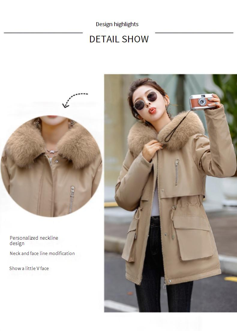 Parka invernale da donna con cappuccio staccabile in pelliccia sintetica, cappotto lungo e ampio, piumino in poliestere spesso per il freddo_voghion.com