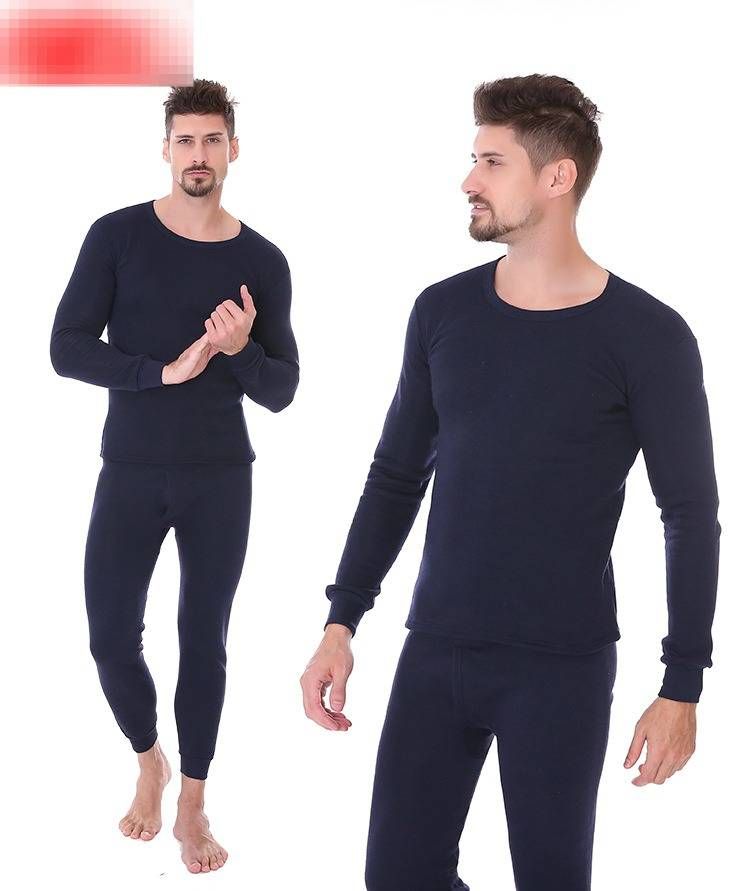 Ensemble de sous-vêtements thermiques pour homme, doublé polaire, haut à manches longues et pantalon chauds pour l'hiver, couche de base souple et extensible pour temps froid_voghion.com