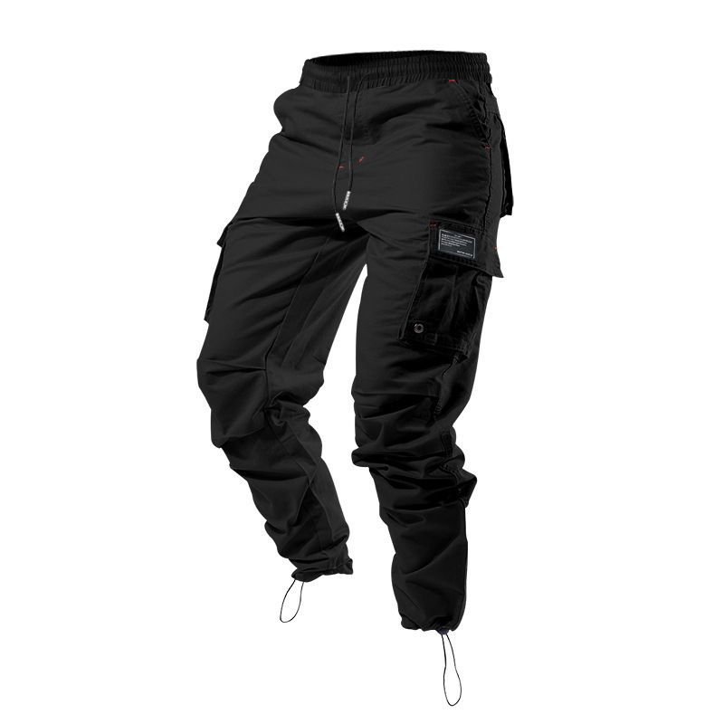 Men’s Cargo Jogger Pants – Multi-Pocket Workwear Style (Black/Army Green/Charcoal, S-XXXL, 95% Polyester, Non-Stretch, Drawstring Waist)_voghion.com