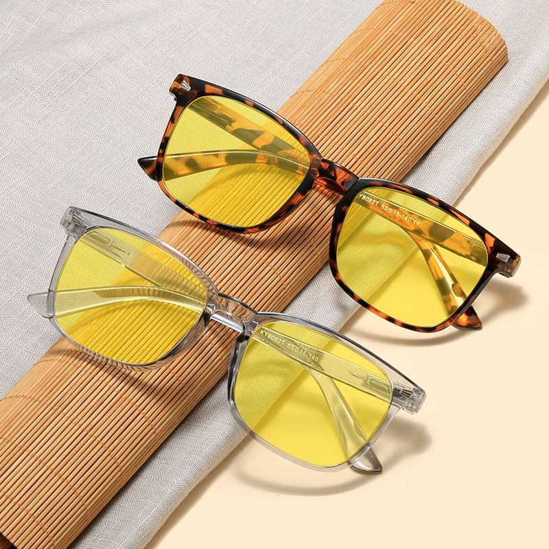Retro Night Vision Anti-blue Light Yellow Men's And Women's Mobile Phone Flat Glasses Computer Competitive Game Eye Protection Glasses_voghion.com
