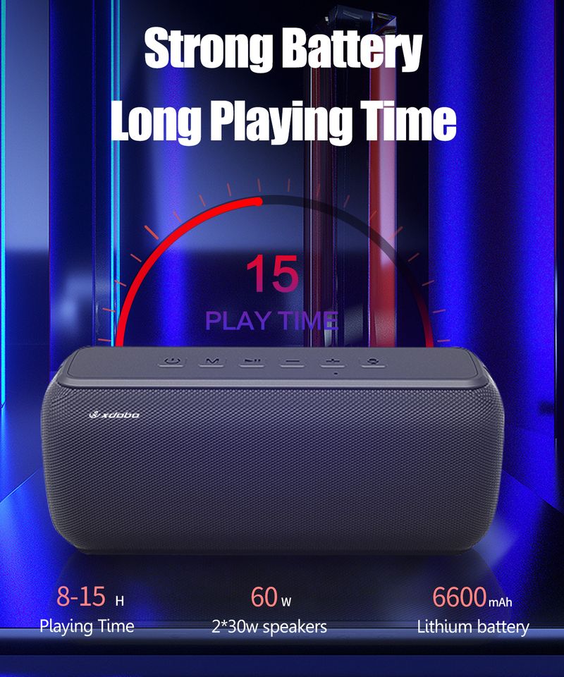Großer Sale X8 60W Tragbare Outdoor-Lautsprecher Bluetooth-Wireless Bass Subwoofer Wasserdicht 6600mAh TWS Funktion Unterstützung TF/AUX_voghion.com