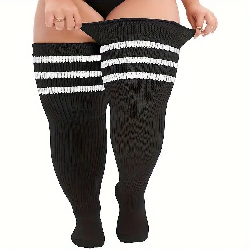 Calzini da donna 2025d in cotone a gamba spessa sopra il ginocchio per donne formose, extra lunghi, taglia grande_voghion.com