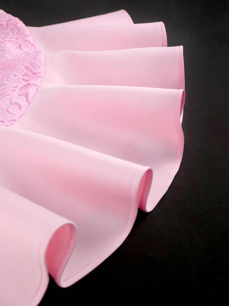 Women's lace patchwork dress plus size celebrity wave tube top dresses_voghion.com