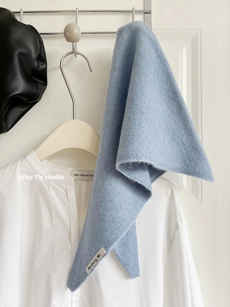 Britische Nischenmarke umfasst Wolldreiecksschal für Damenkopftuch, Strickschal, multifunktionale Wärme und_voghion.com