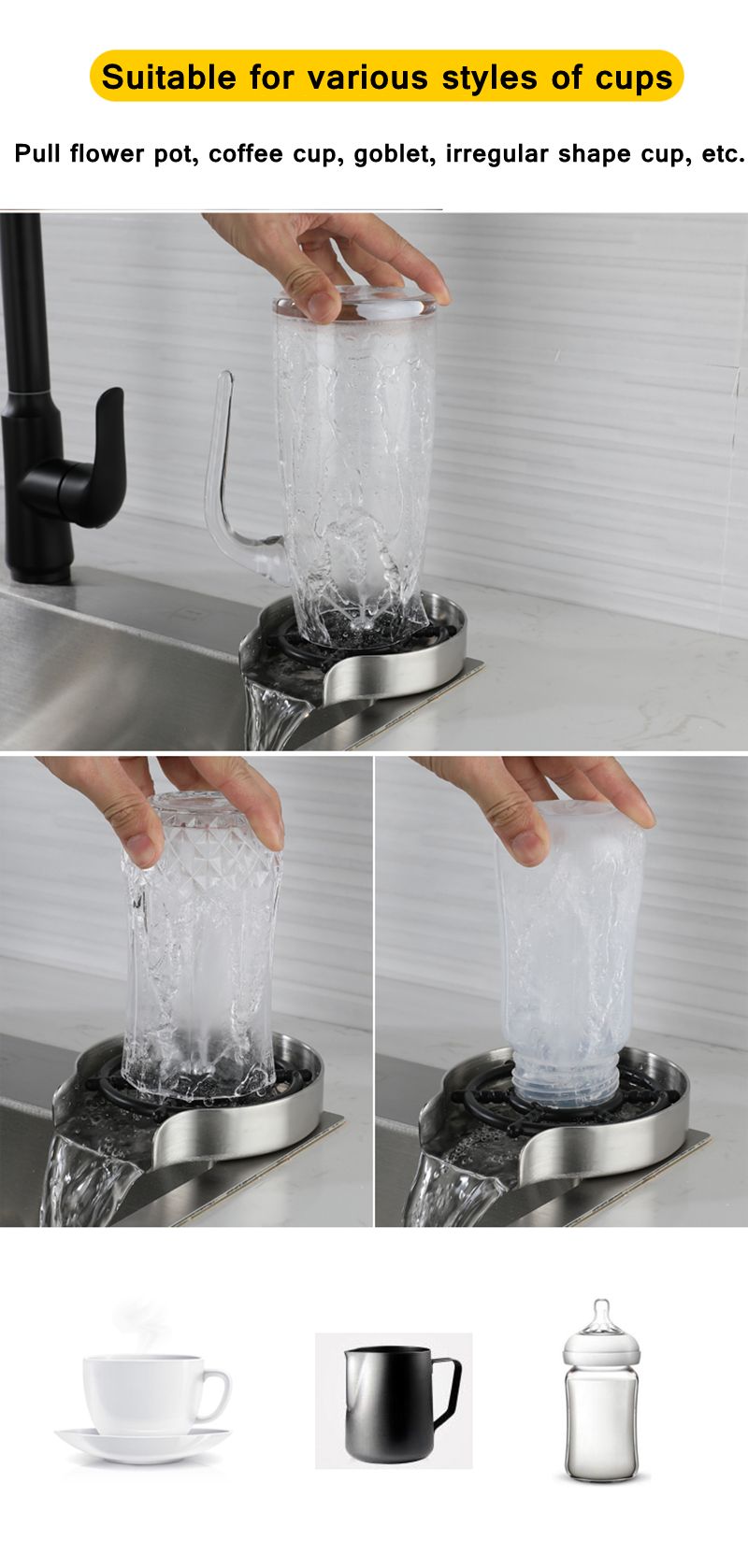 Rubinetto per lavatrice automatica, bar, risciacquatore per bicchieri, brocca per caffè, utensile per lavare tazze, accessori per lavello da cucina_voghion.com