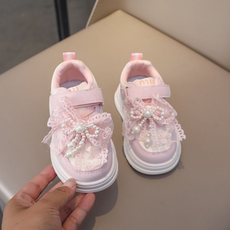 SHLIANG Mädchen Prinzessin Schuhe Rosa Niedliche Turnschuhe Schleife Weiche Sohle Kleinkind Schuhe Mode Bequeme Alltagskleidung Kinderschuhe Y0680_voghion.com